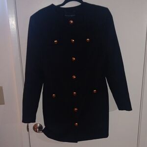 English Factory Black Coat with Gold Accents